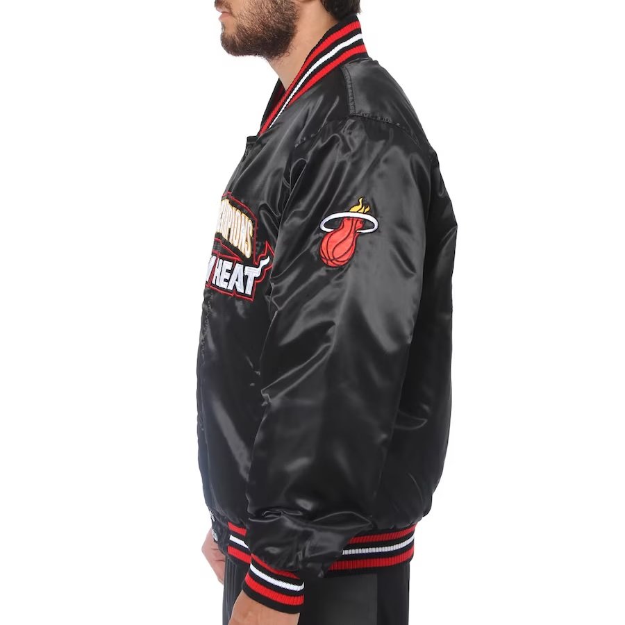 Miami Heat Black NBA Finals Champions Full-snap Jacket