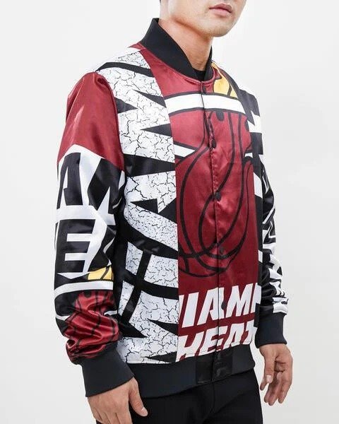 Miami Heat Mashup Satin Varsity Jacket