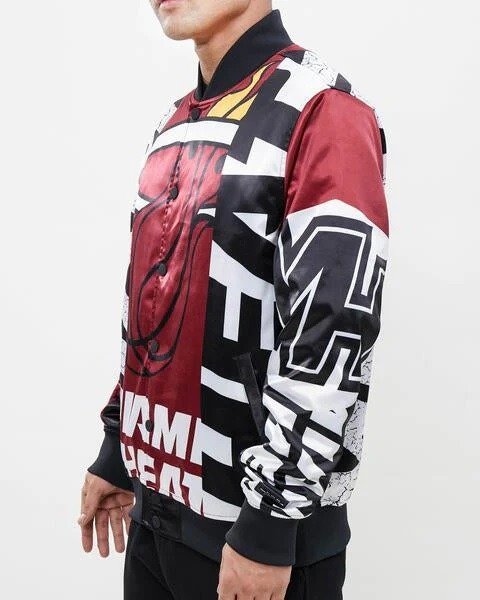 Miami Heat Mashup Satin Varsity Jacket