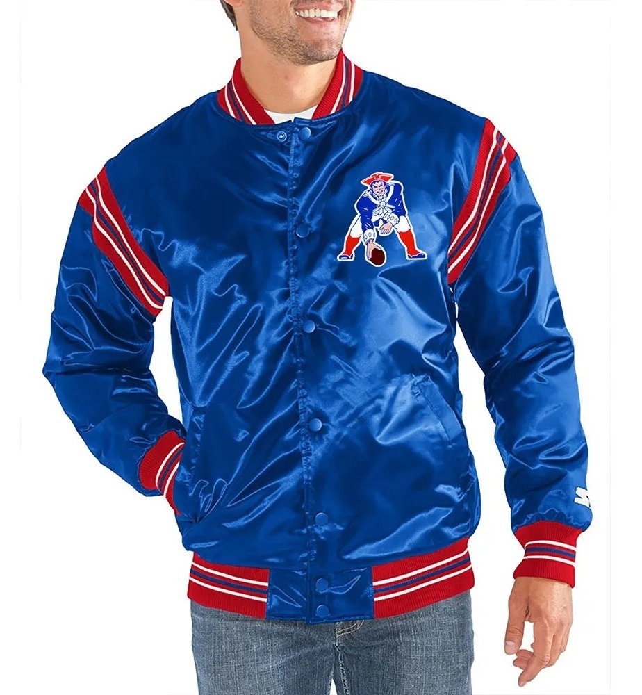 New England Patriots Full-Snap Satin Jacket