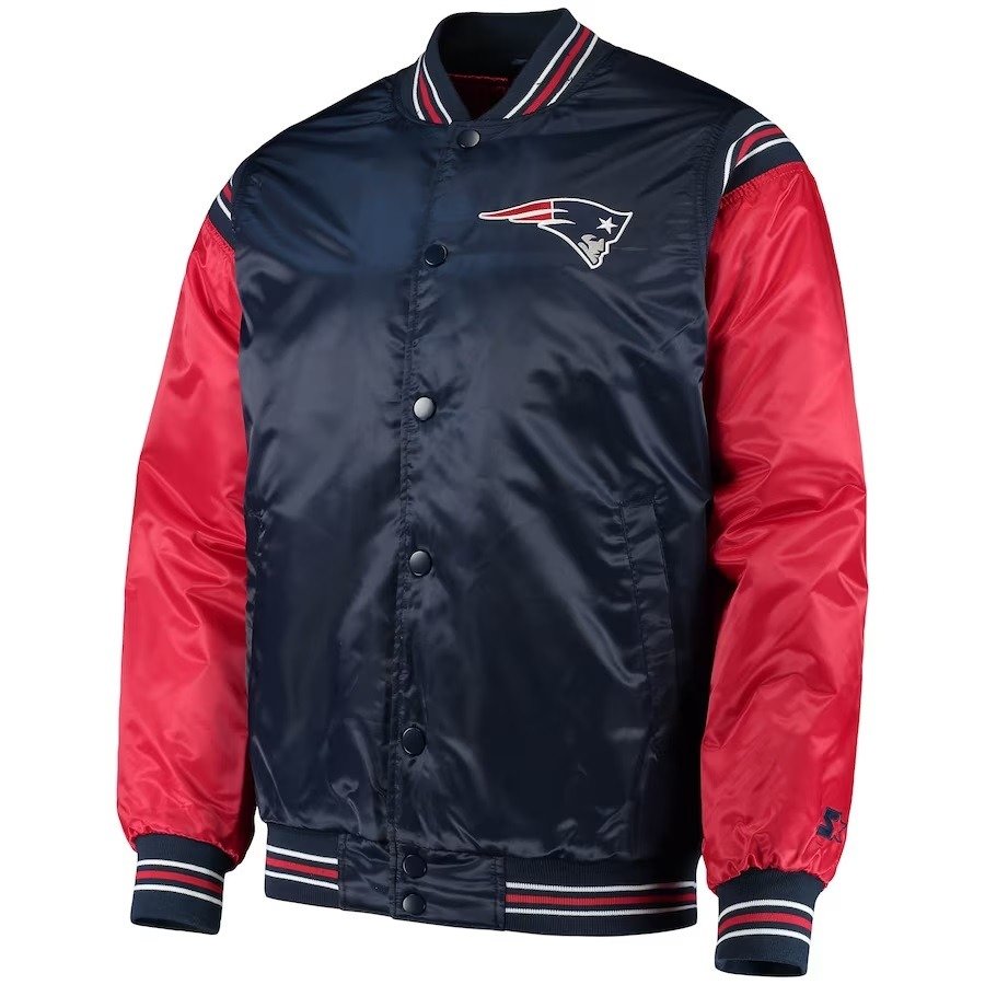 New England Patriots Navy And Red Satin Jacket