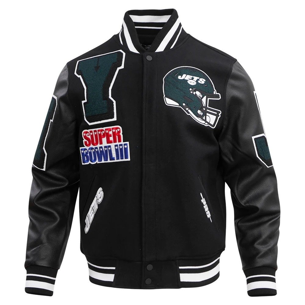 New York Jets Mashup Rib Wool Varsity Jacket