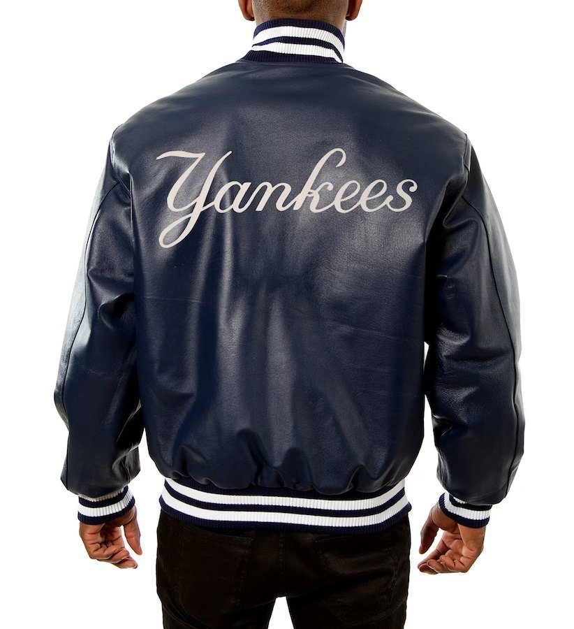 New York Yankees Blue Leather Jacket