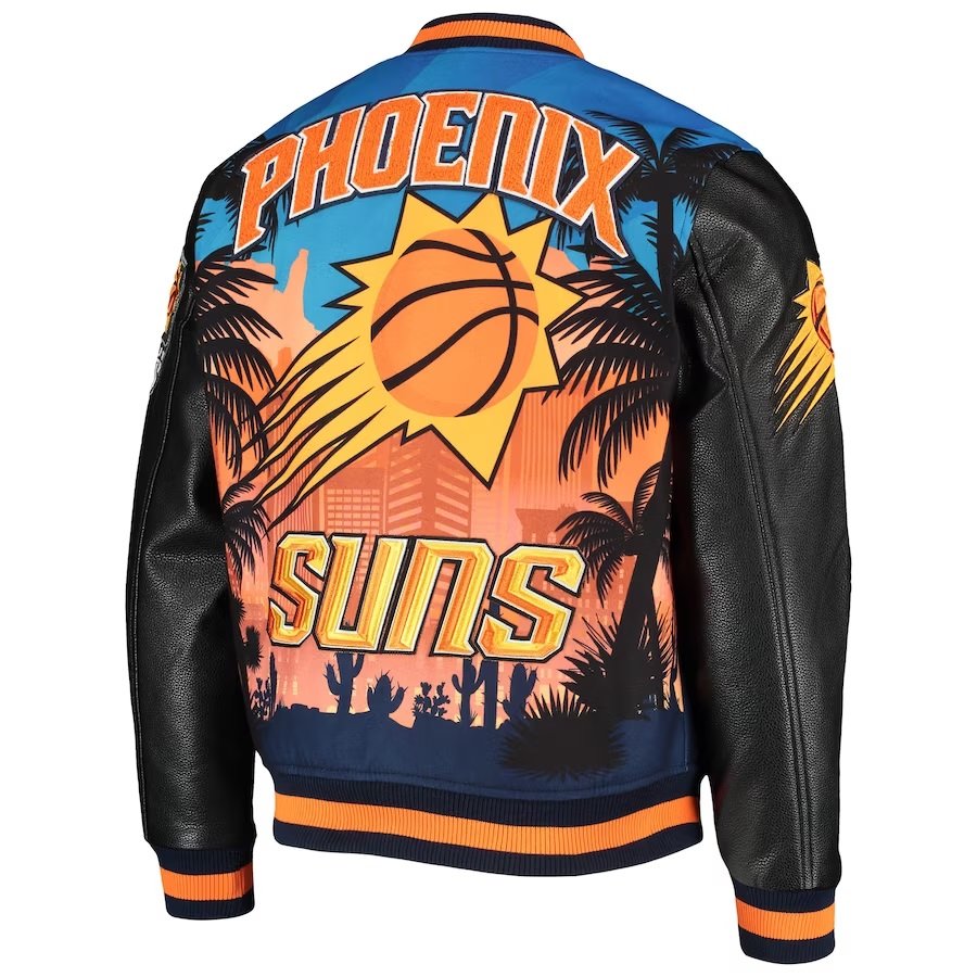 Phoenix Suns Black Bomber Varsity Full-Zip Jacket