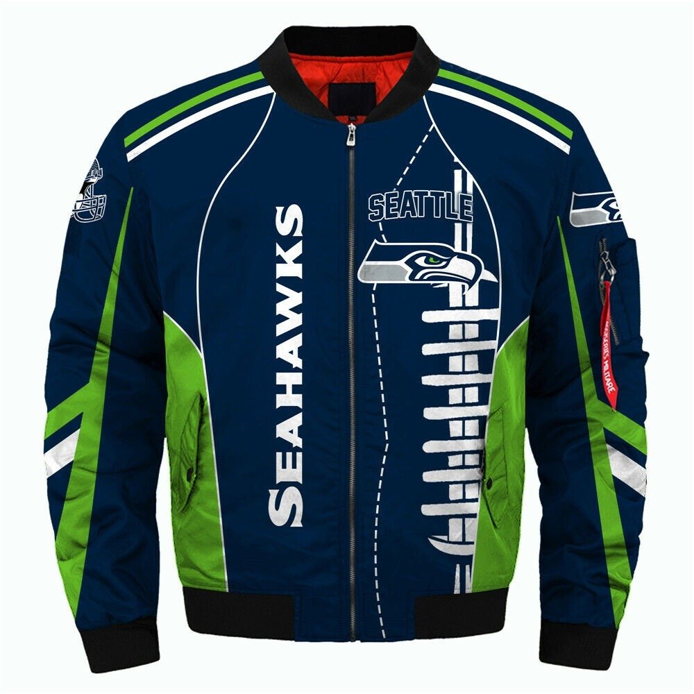 Seattle Seahawks Blue Bomber Jacket