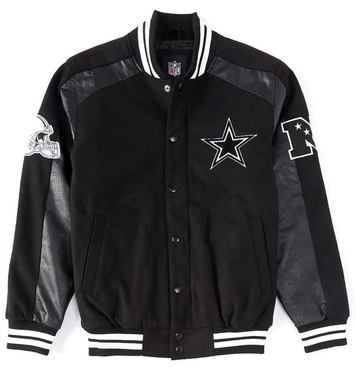 Dallas Cowboys Black Quicksnap Varsity Jacket