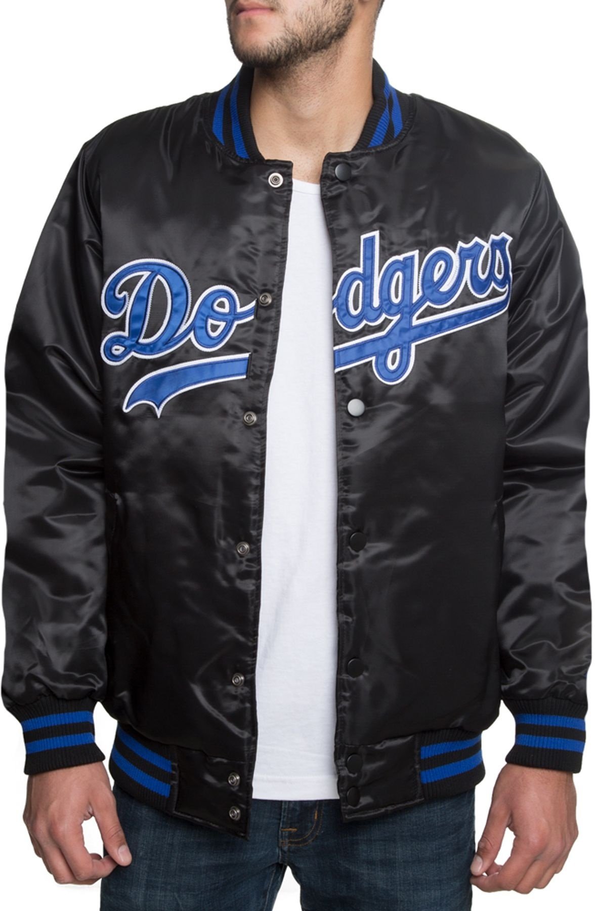 Dodgers Black Satin Jacket