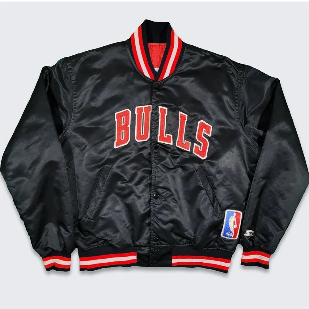 80’s Chicago Bulls Black Bomber Jacket