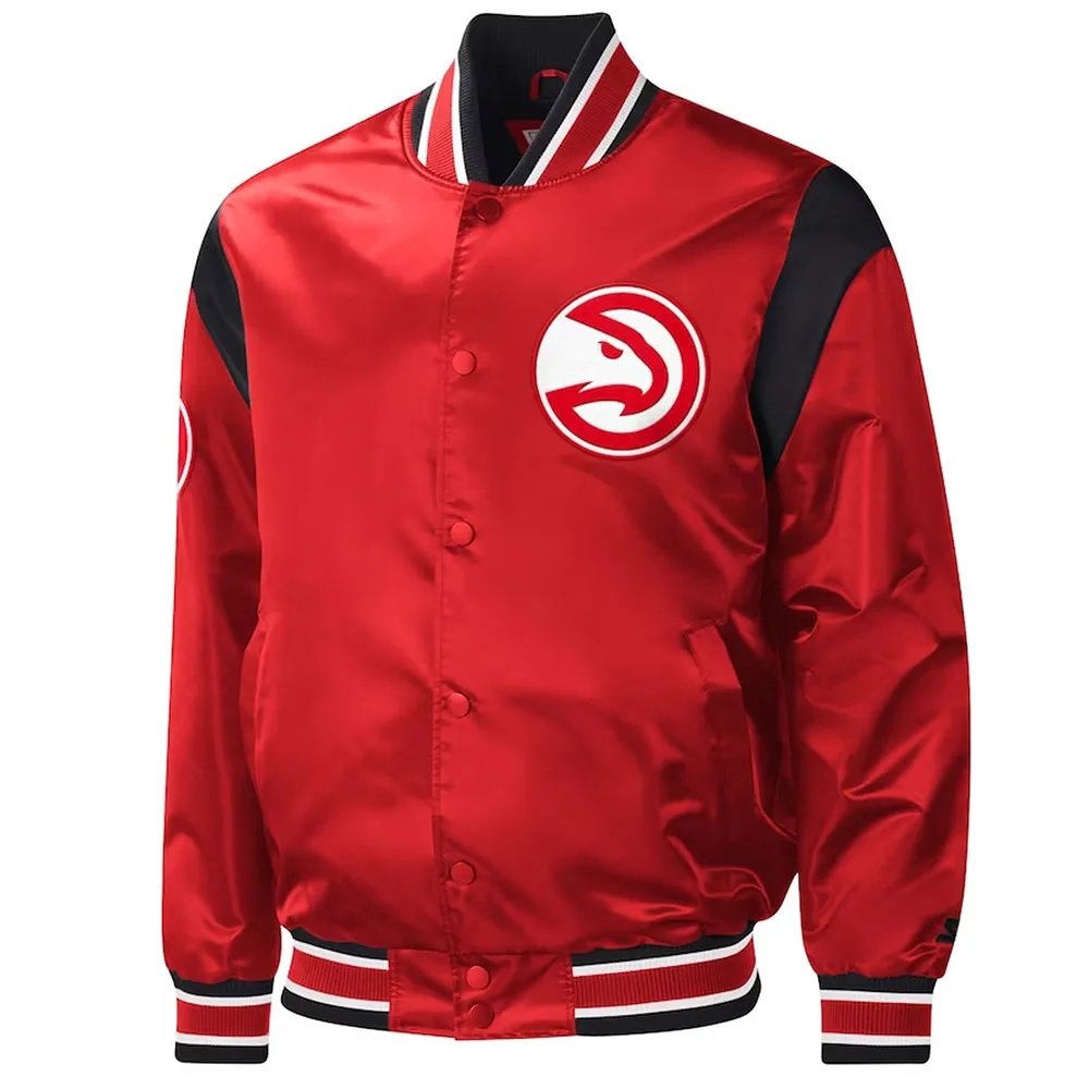 Atlanta Hawks Force Play Red Satin Jacket