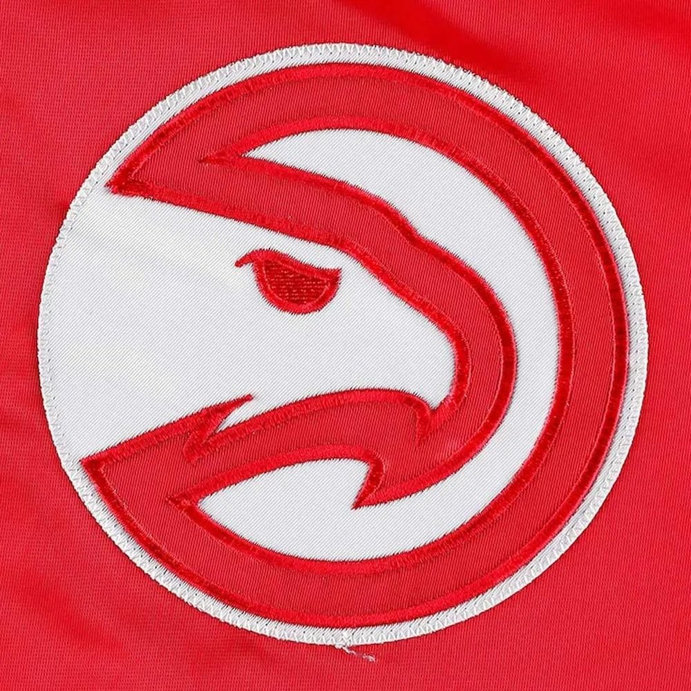 Atlanta Hawks Pick and Roll Red Satin Jacket