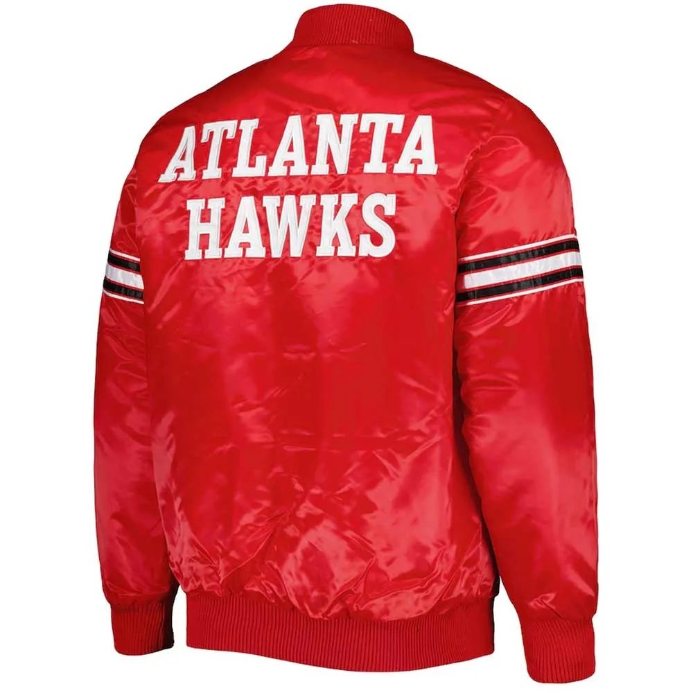 Atlanta Hawks Pick and Roll Red Satin Jacket