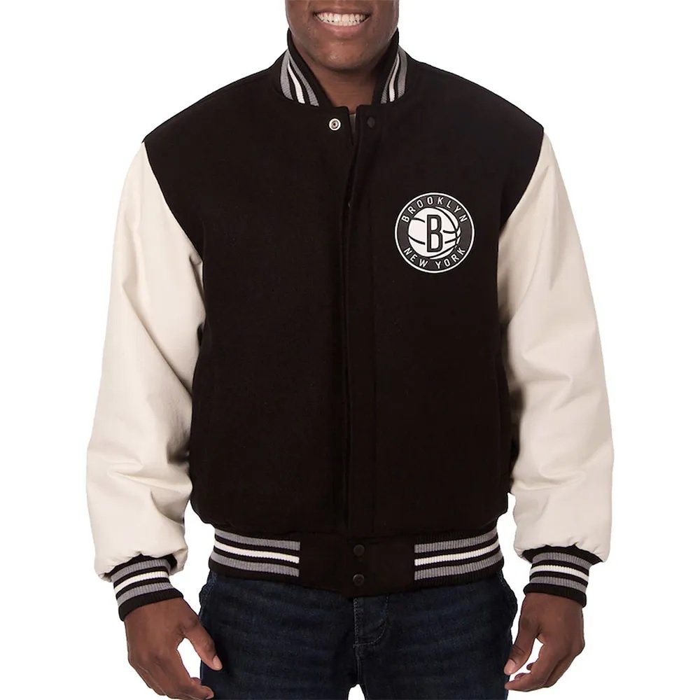 Black/White Brooklyn Nets Varsity Jacket