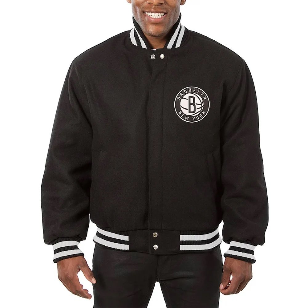 Brooklyn Nets Black Varsity Wool Jacket