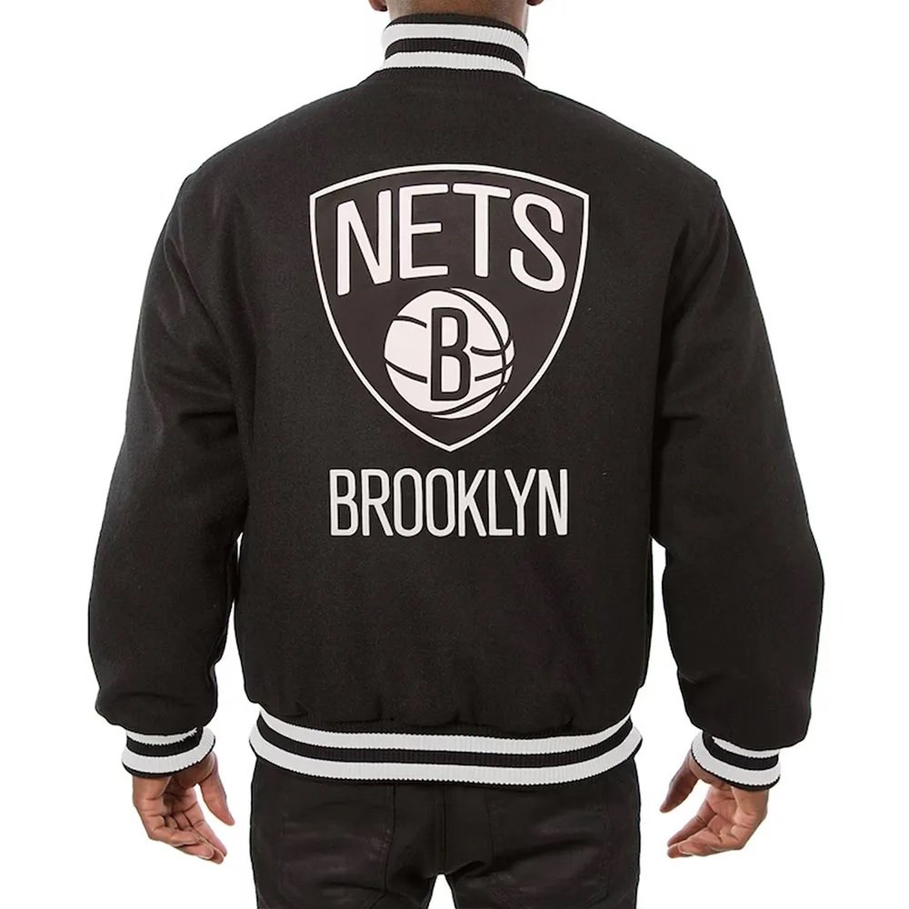 Brooklyn Nets Black Varsity Wool Jacket