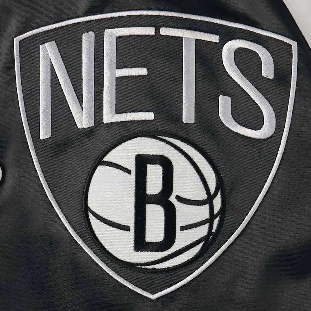 Brooklyn Nets Point Guard Black/White Satin Jacket