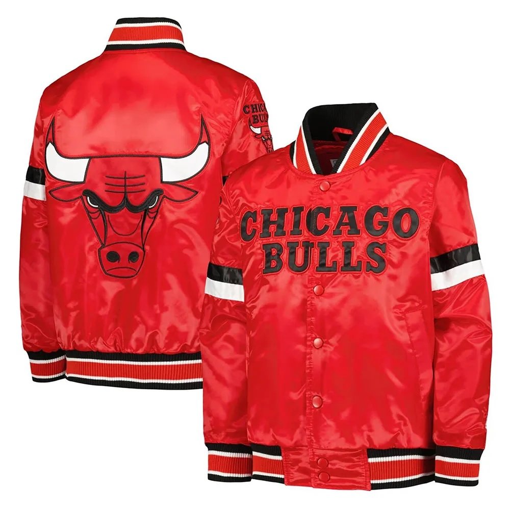 Chicago Bulls Home Game Red Satin Jacket