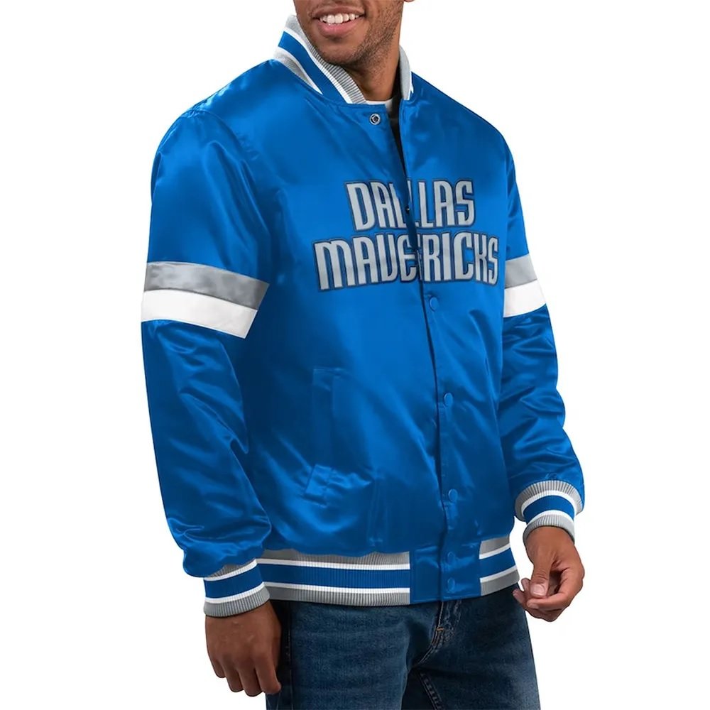 Dallas Mavericks Home Game Blue Satin Jacket