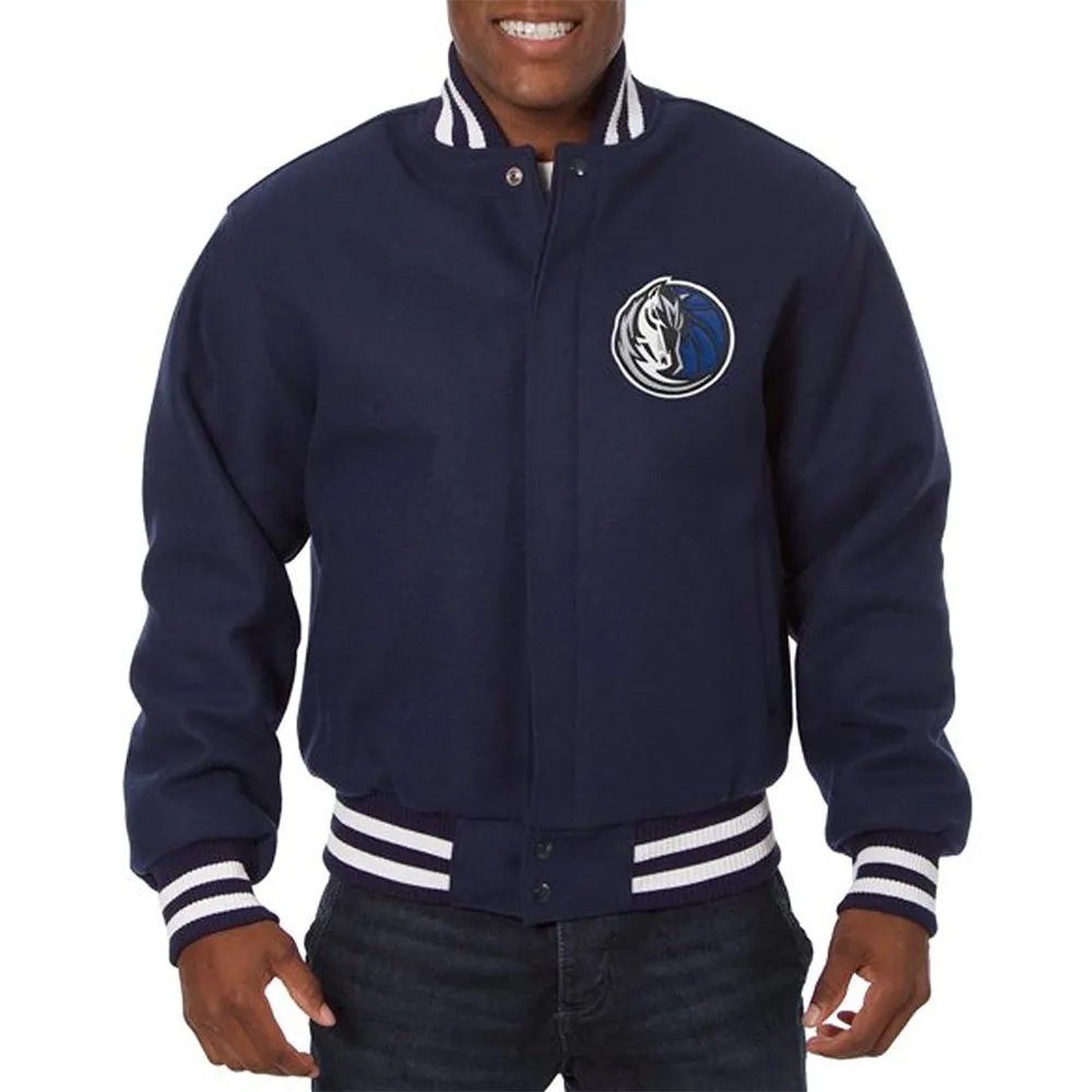 Dallas Mavericks Navy Blue Varsity Wool Jacket