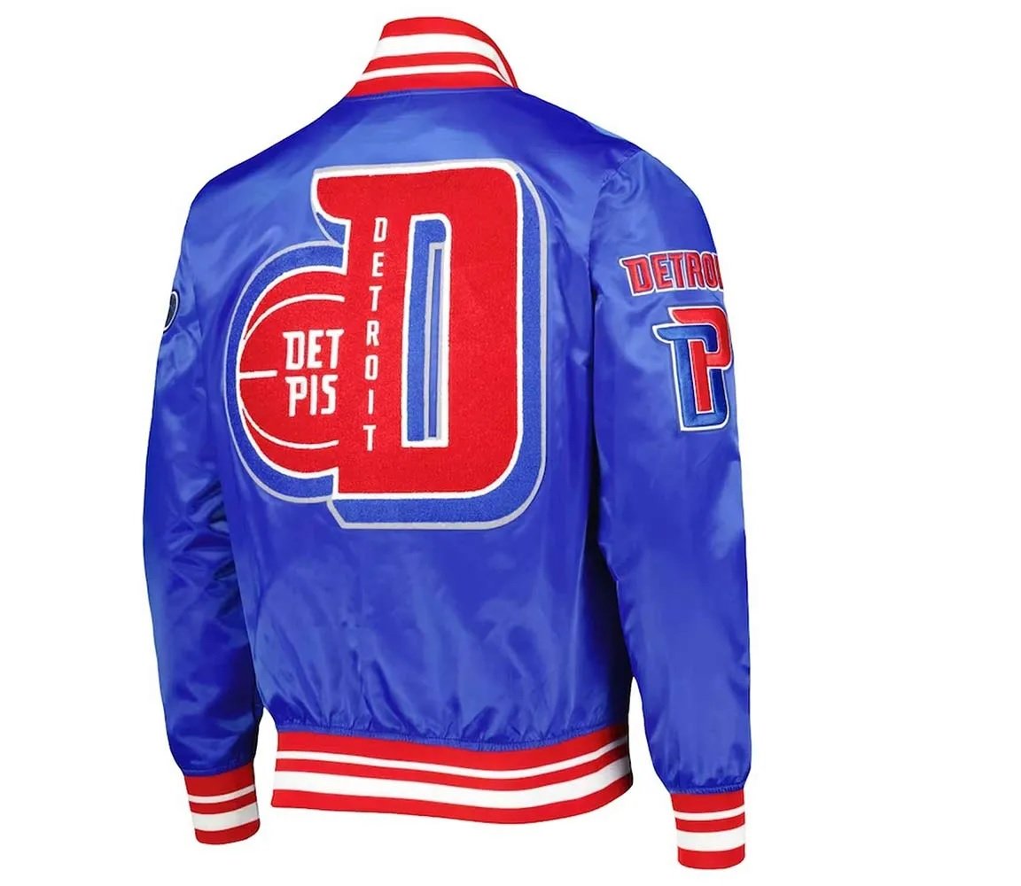 Detroit Pistons Finals 3x Champions Mash Up Capsule Royal Satin Jacket