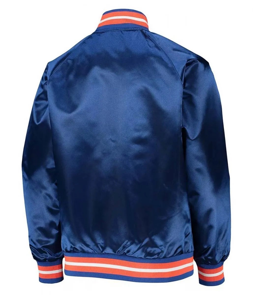 Hardwood Classics NY Knicks Blue Satin Jacket