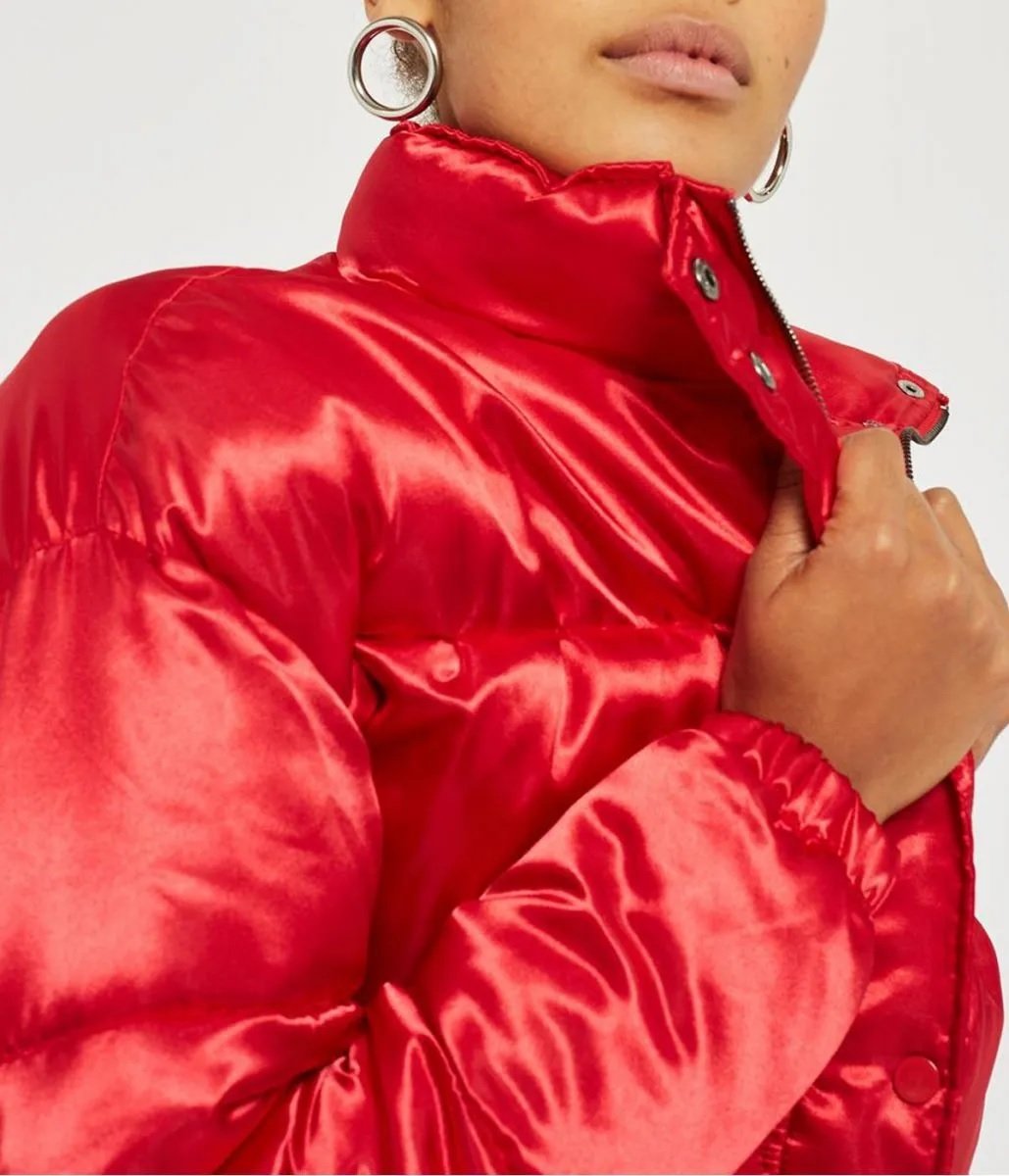 High School Chicago Bulls Red Puffer Jacket
