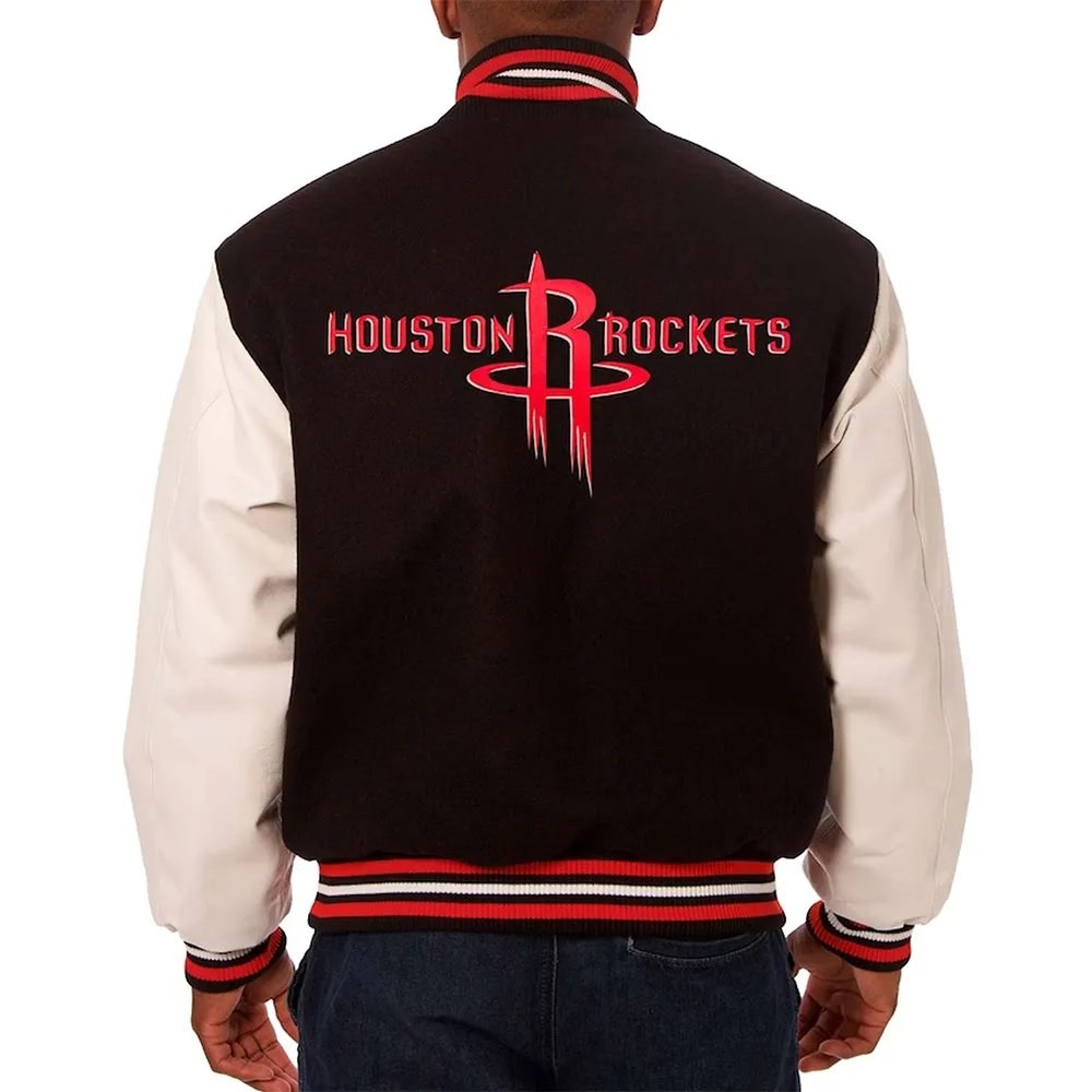 Houston Rockets Black and White Varsity Jacket