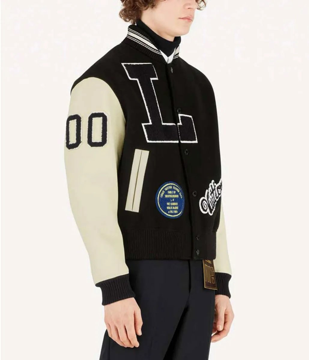 Kenya Barris Blackaf Black and White Varsity Jacket