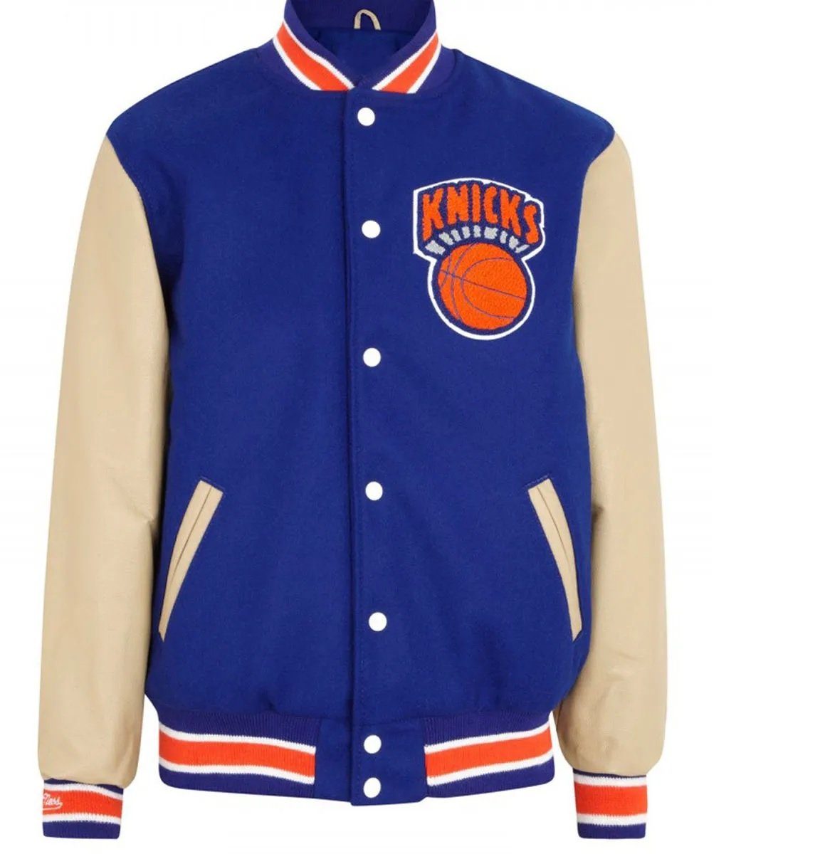 Men’s New York Knicks Blue Letterman Jacket