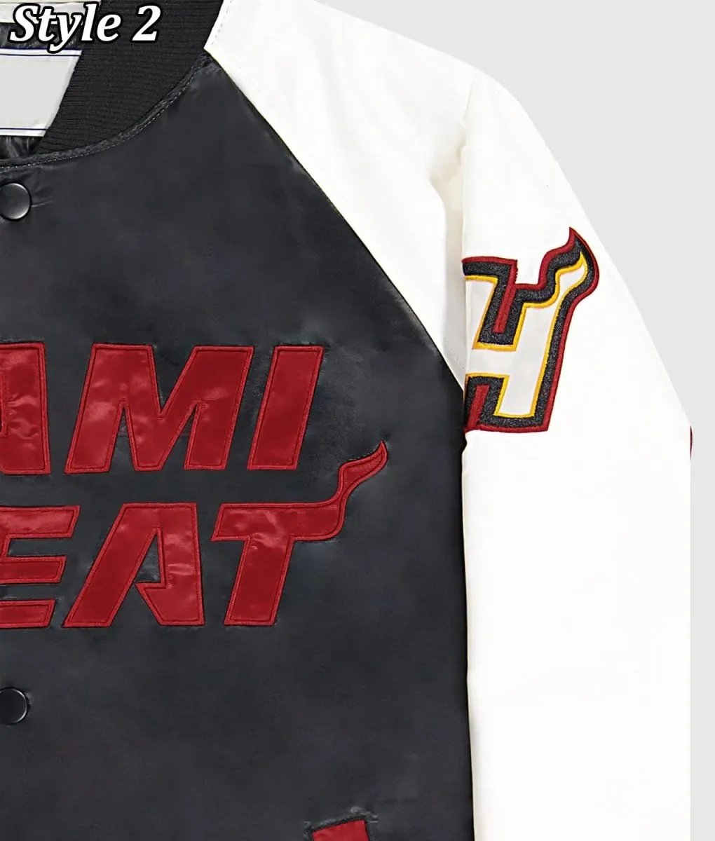 Miami Heat Reliever Full-Snap Black and Red Satin Jacket