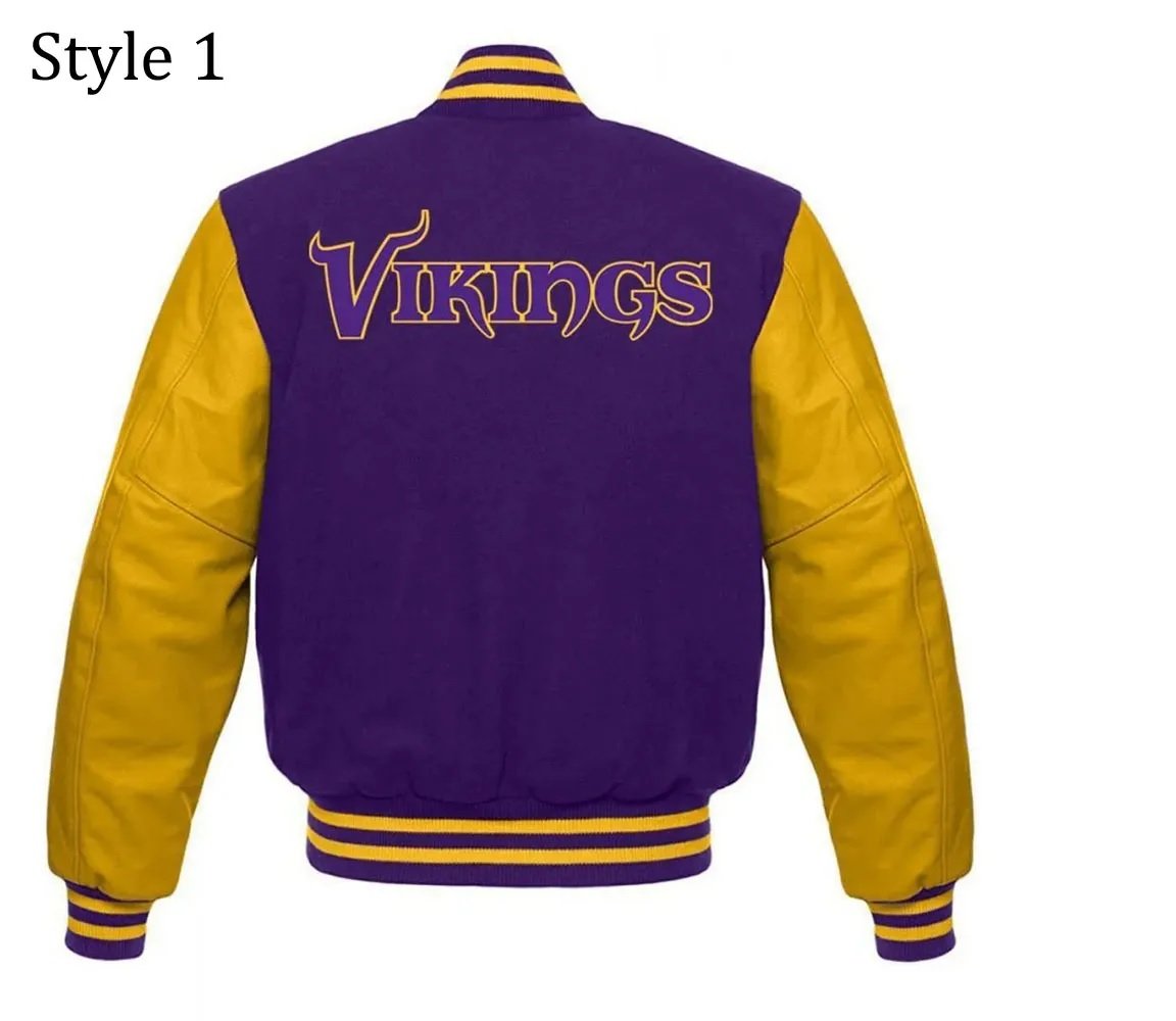 Minnesota Vikings Purple and Yellow Letterman Jacket