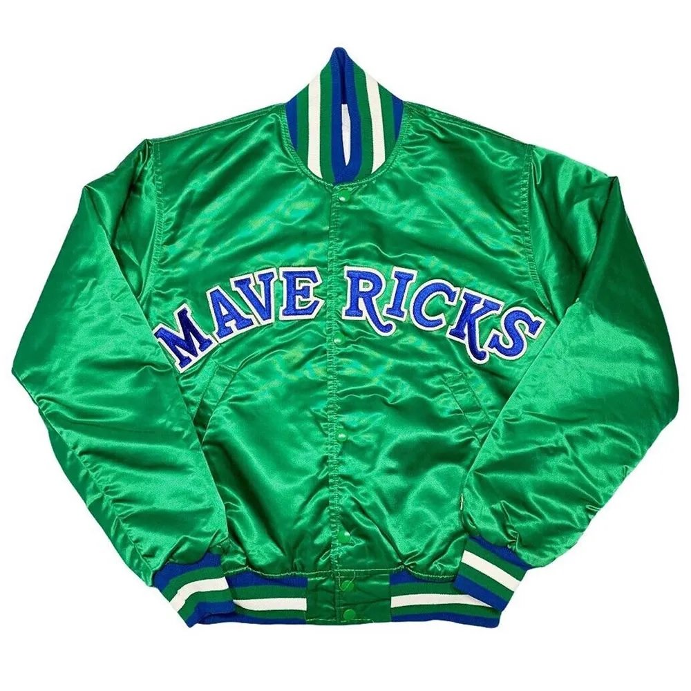 NBA Dallas Mavericks Green Satin Jacket