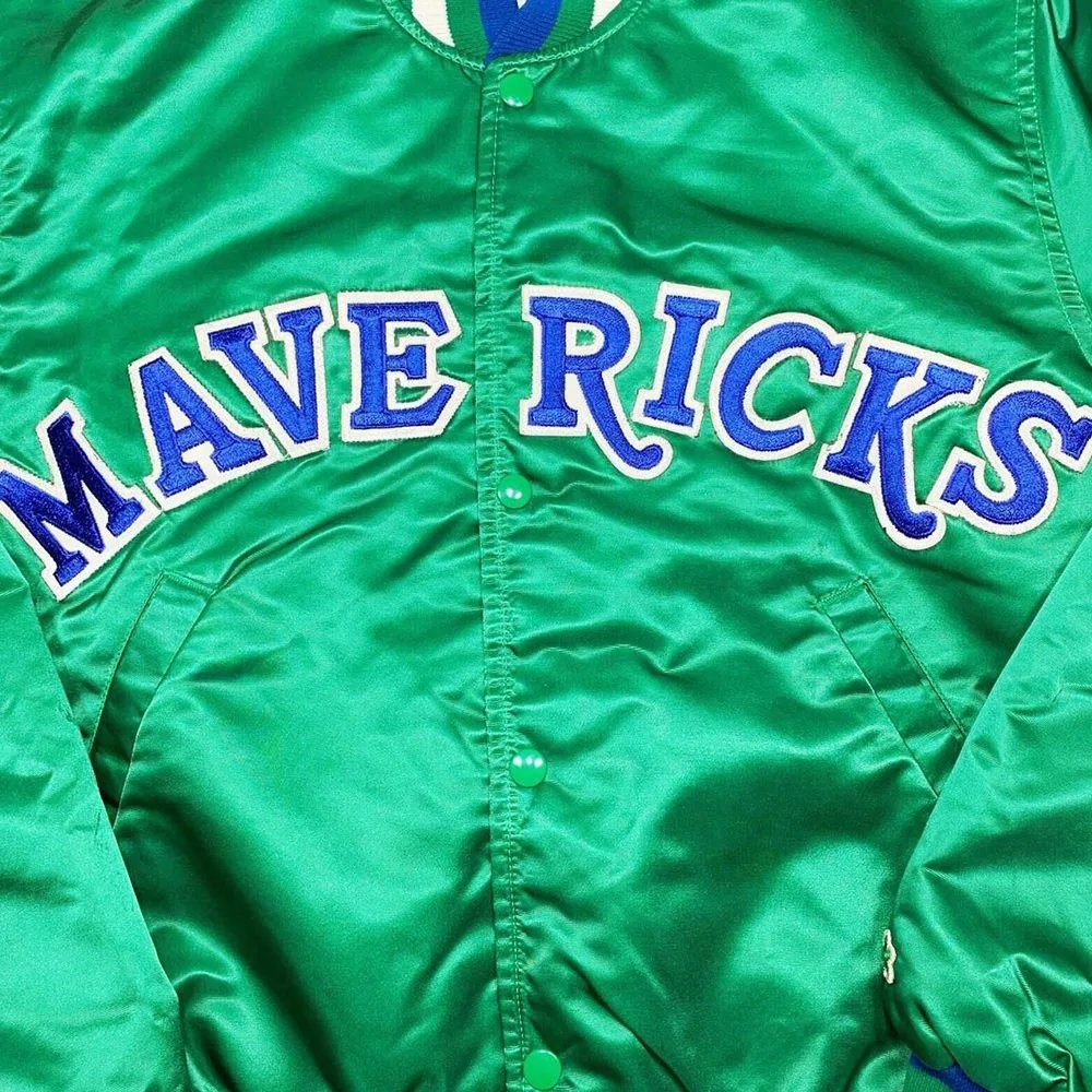 NBA Dallas Mavericks Green Satin Jacket