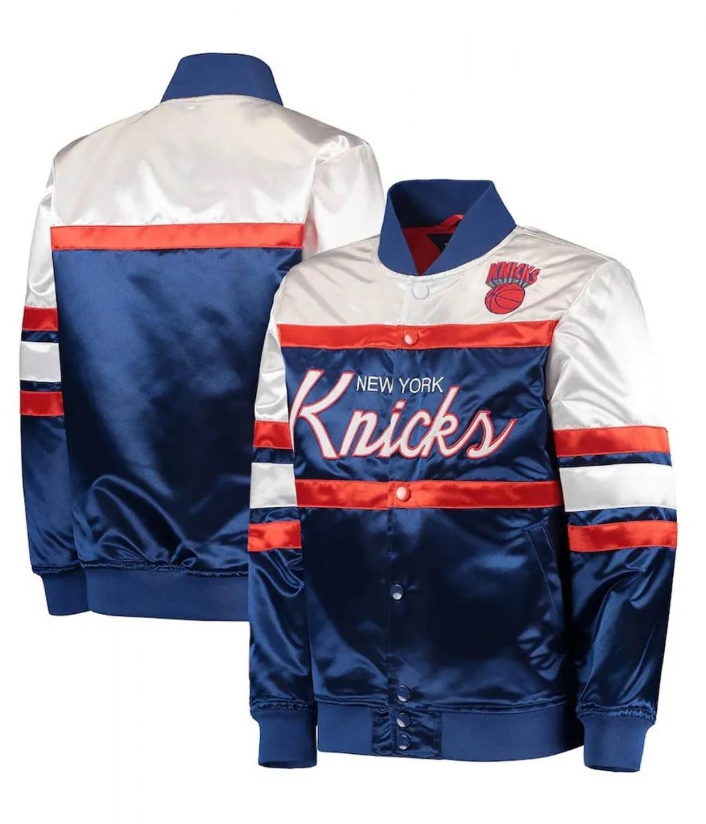 NY Knicks Hardwood Classics Blue/White Jacket