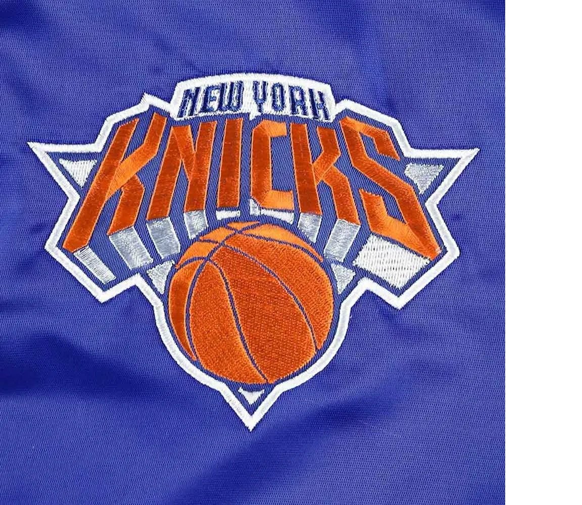 NY Knicks Pick & Roll Blue Satin Jacket