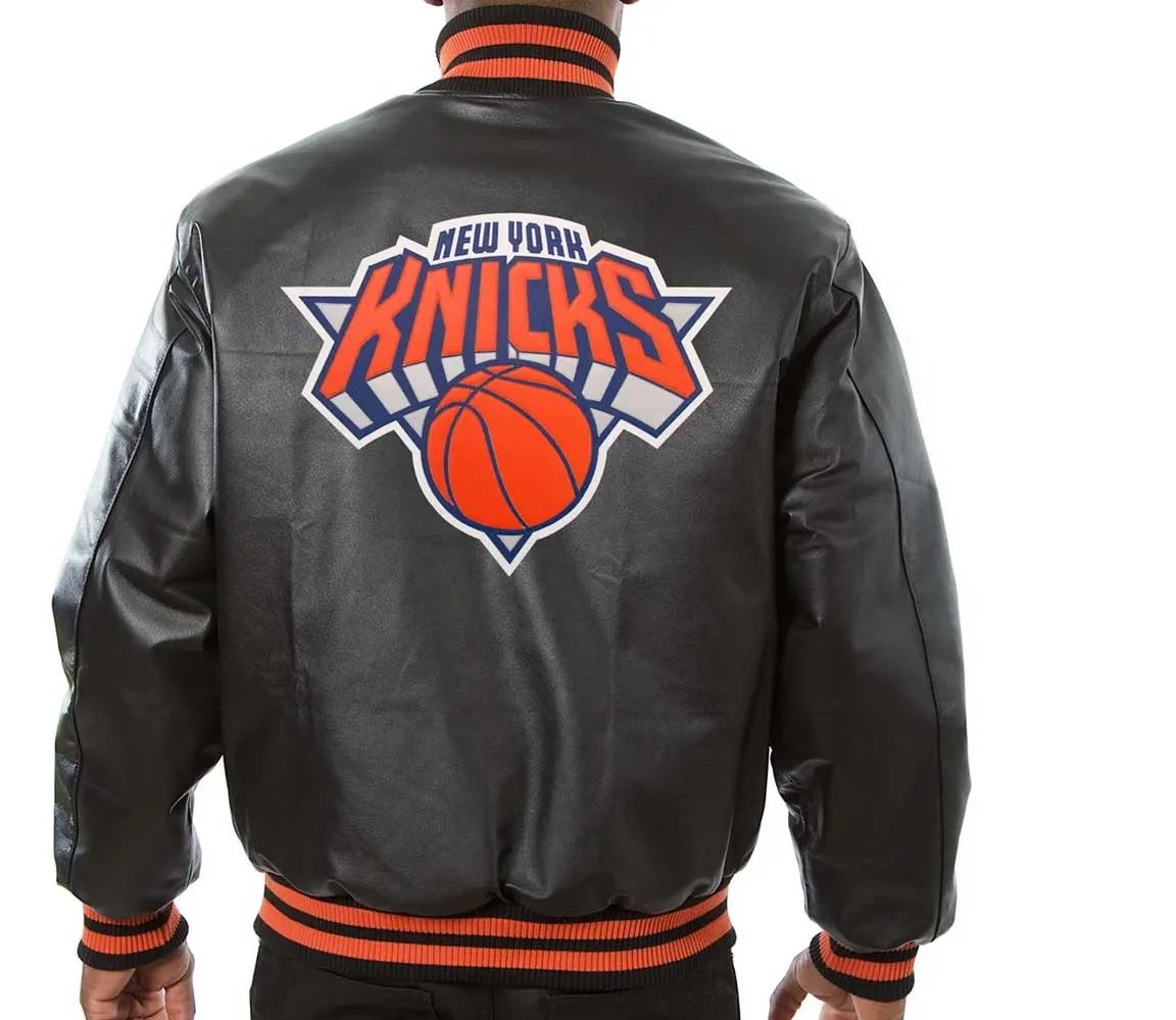 New York Knicks Varsity Black Leather Jacket