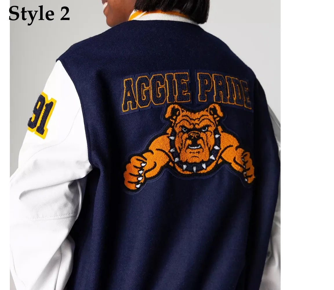 North Carolina A&T State University Aggie Pride Blue Varsity Jacket