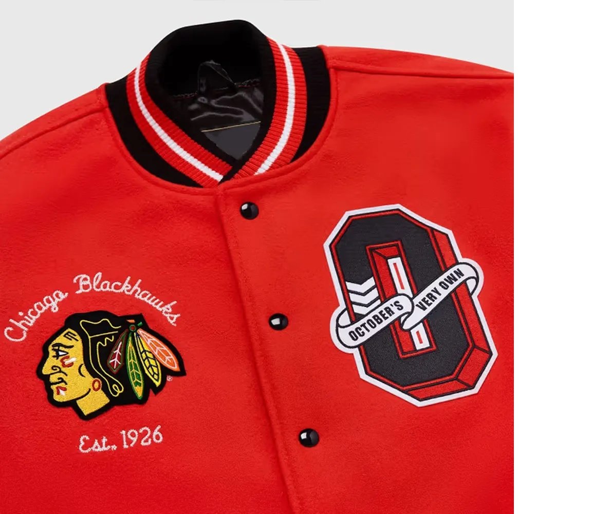 OVO Chicago Blackhawks Varsity Jacket
