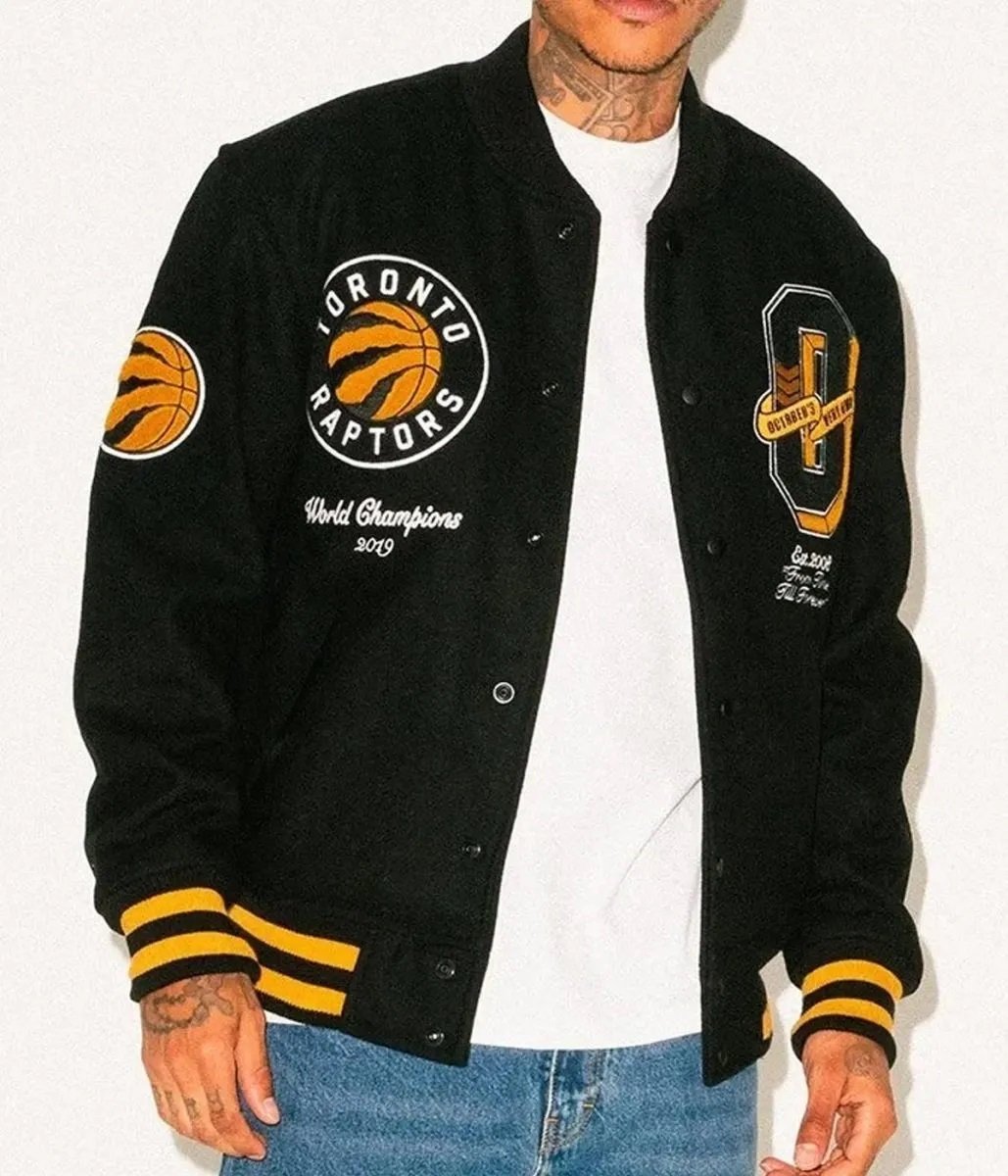 OVO Toronto Raptors Varsity Black Wool Jacket