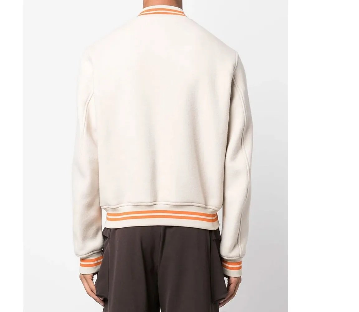 OW Logo-Patch Off-White Varsity Jacket