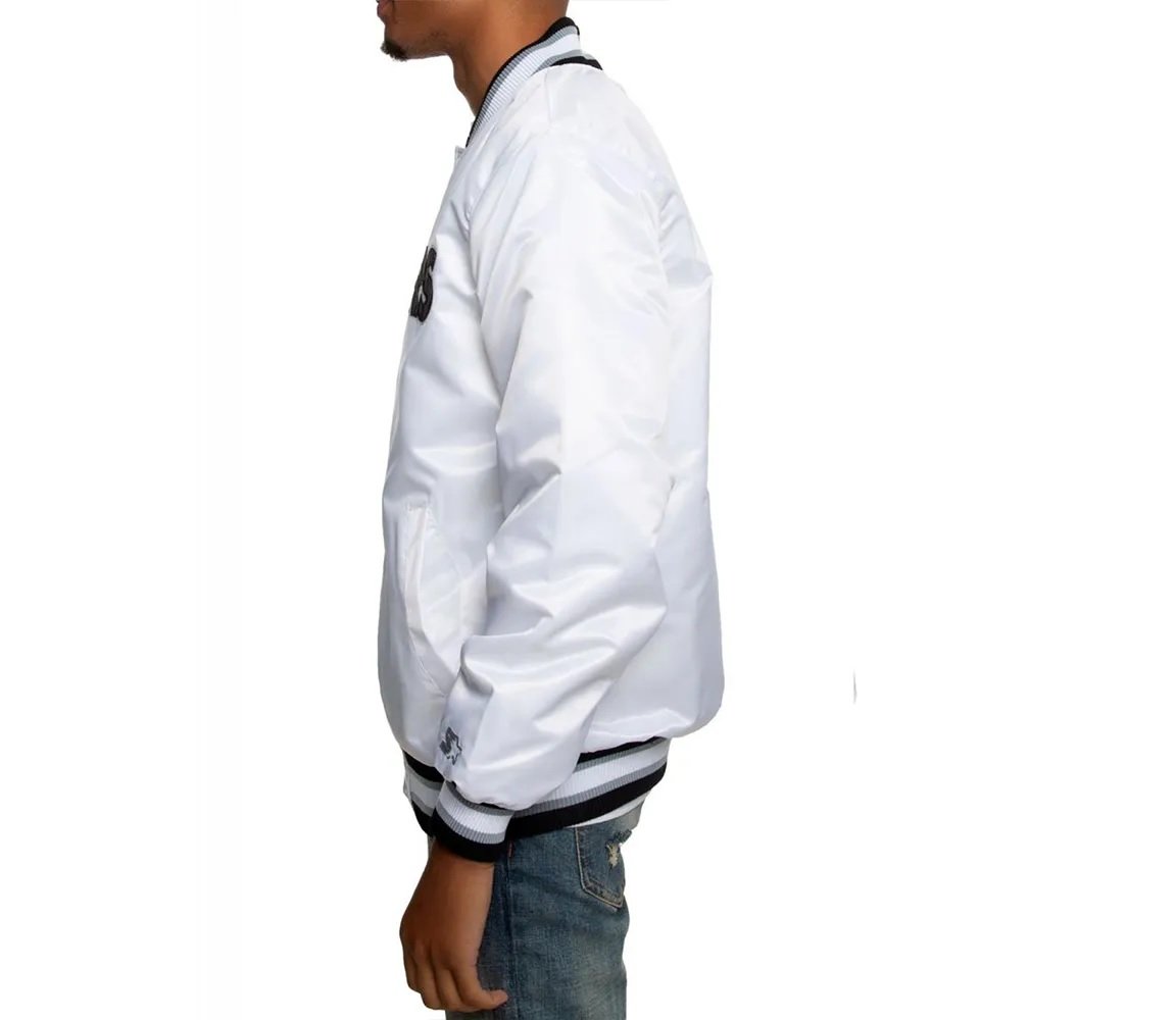 Oakland Raiders Satin Black and White Jacket