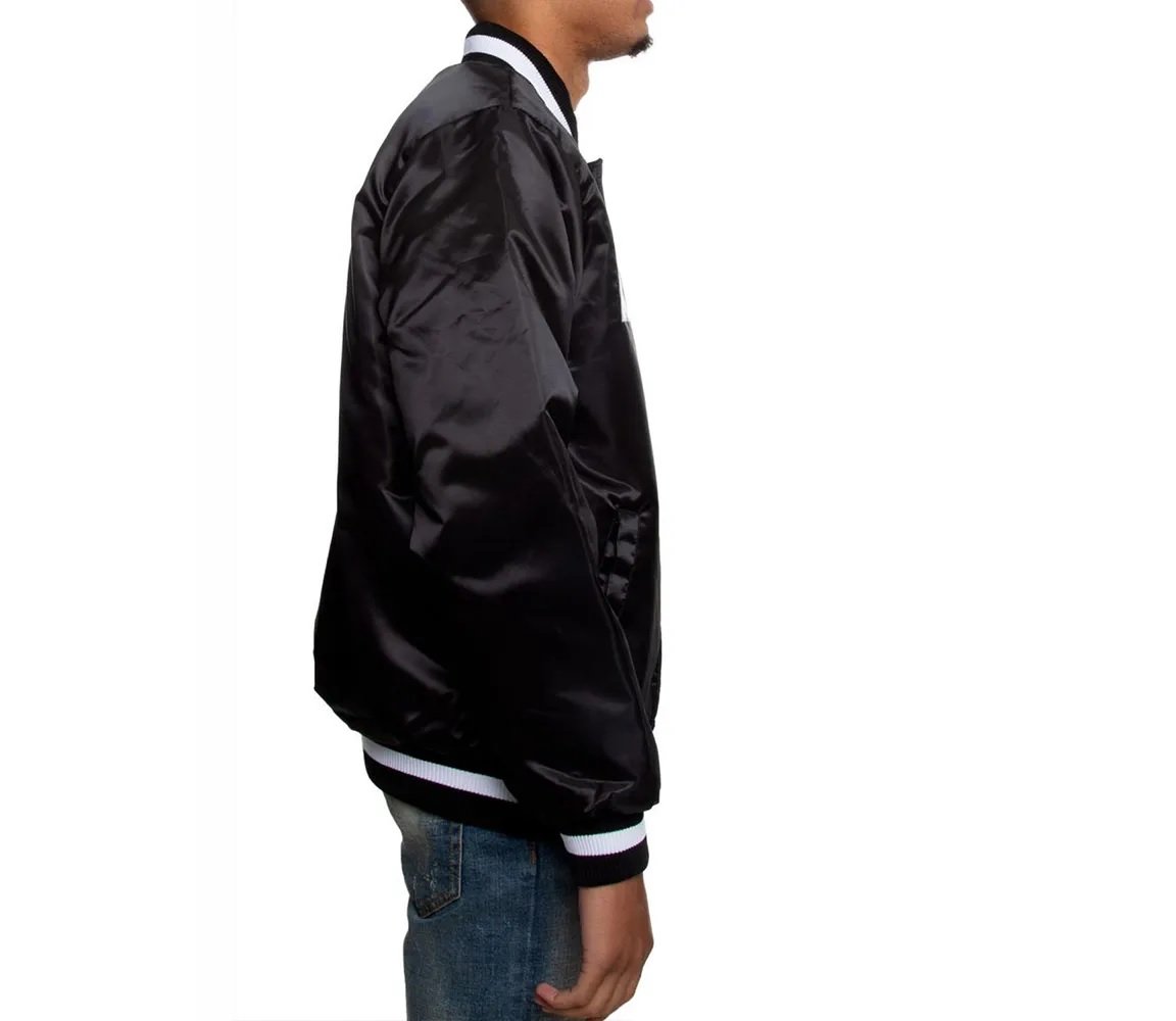 Oakland Raiders Satin Black and White Jacket