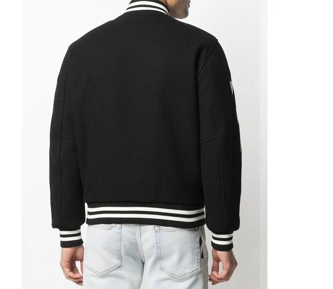 Off-White Black Letterman Wool Jacket