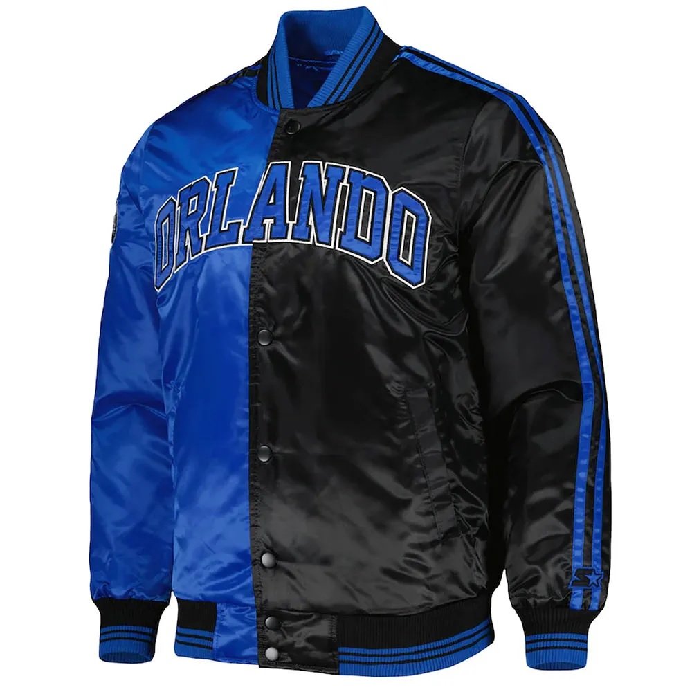 Orlando Magic Fast Break Blue and Black Satin Jacket