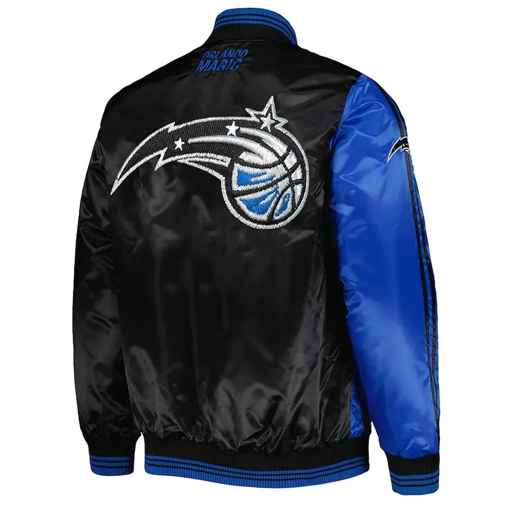 Orlando Magic Fast Break Blue and Black Satin Jacket