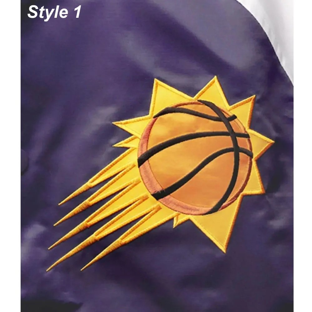 Phoenix Suns Reliever Purple and Orange Satin Jacket