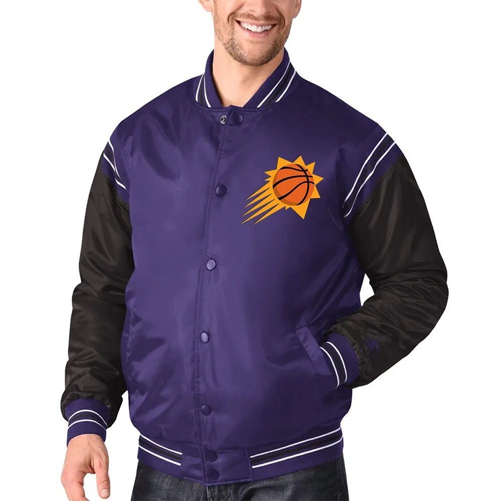 Purple Black Phoenix Suns The Enforcer Varsity Satin Jacket