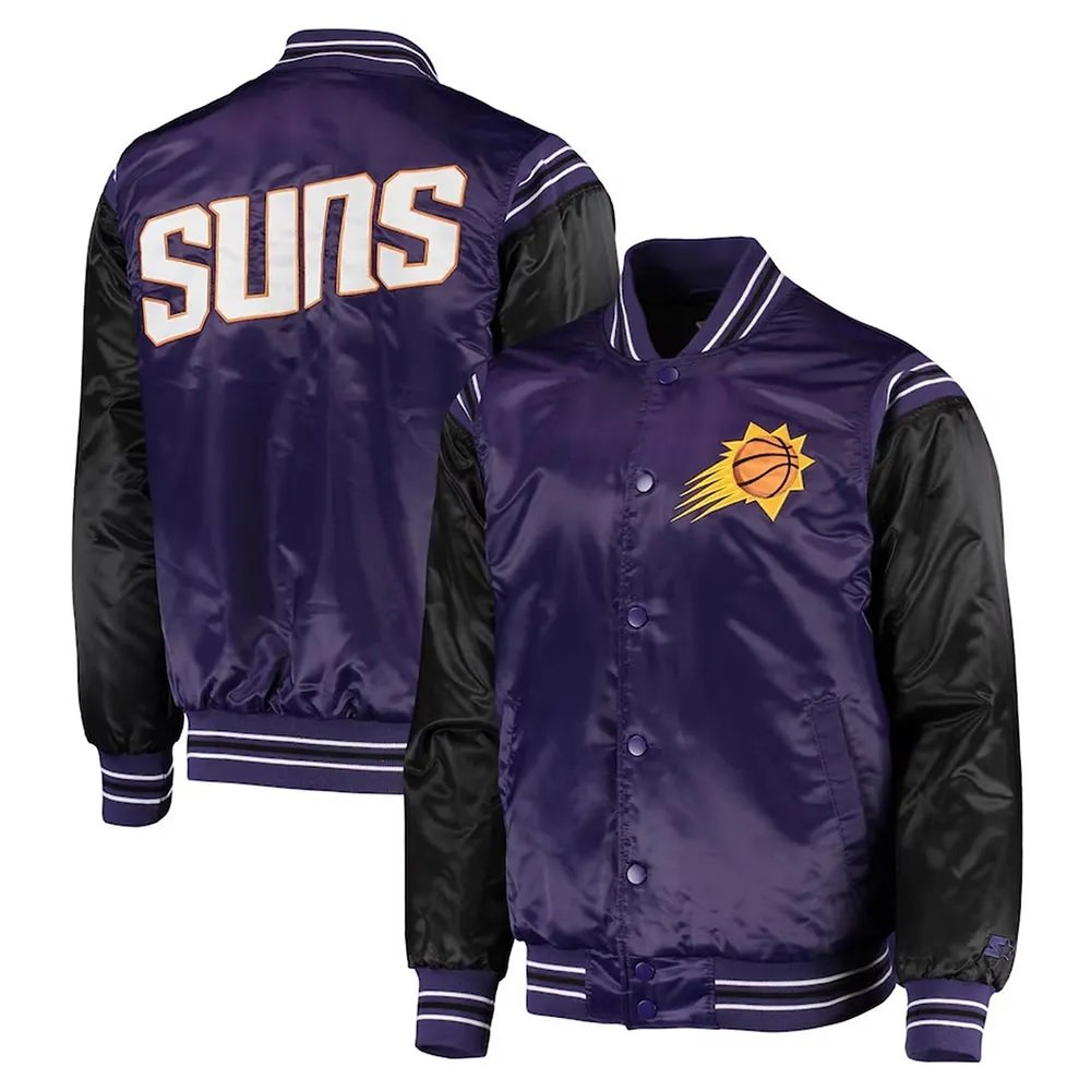 Purple Black Phoenix Suns The Enforcer Varsity Satin Jacket