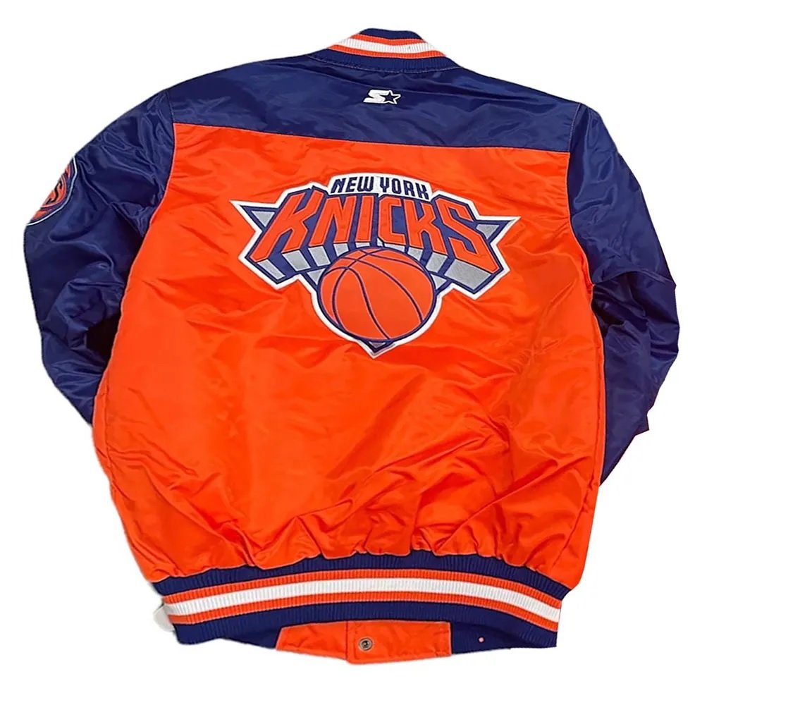 The Tradition II Team NY Knicks Orange/Blue Satin Jacket