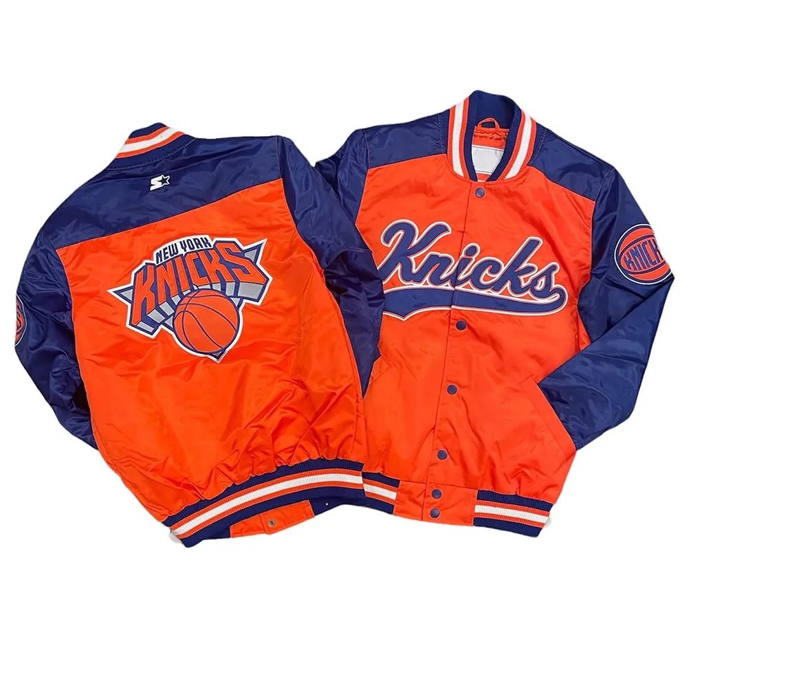 The Tradition II Team NY Knicks Orange/Blue Satin Jacket