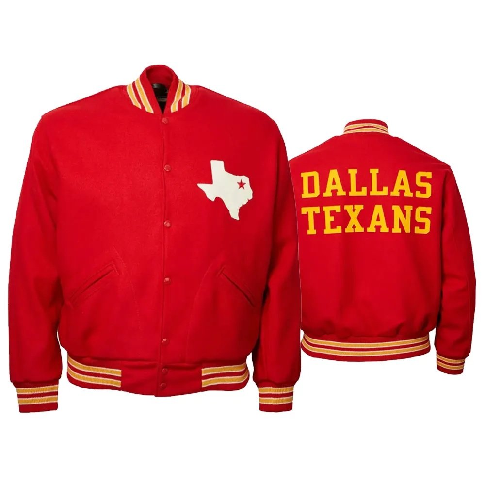 Travis Kelce Dallas Texans Red Varsity Wool Jacket